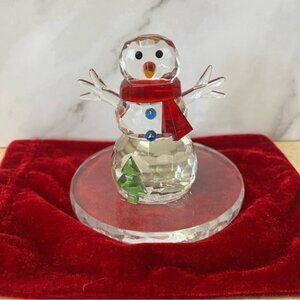 PartyLite Sparkle Colored Crystal Winter Snowman Tealight Holder Retired